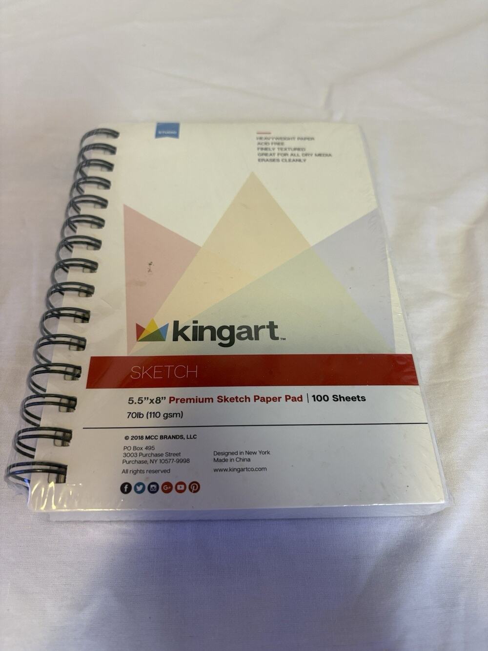 Kingart Premium Sketch Paper Pad 5.5"x8" 100 Sheets 70lb